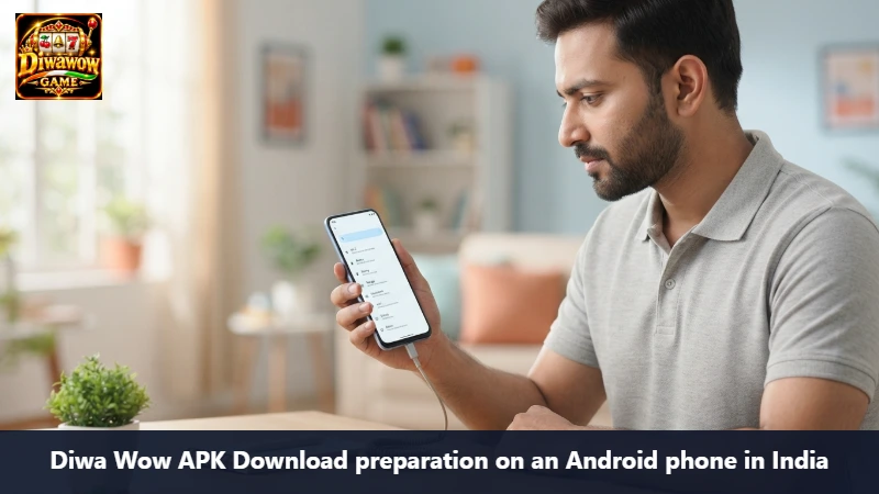 Diwa Wow APK Download preparation on an Android phone in India