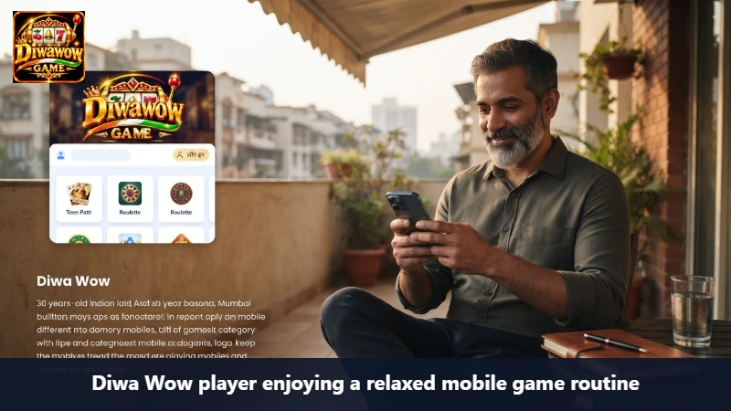 Diwa Wow player enjoying a relaxed mobile game routine